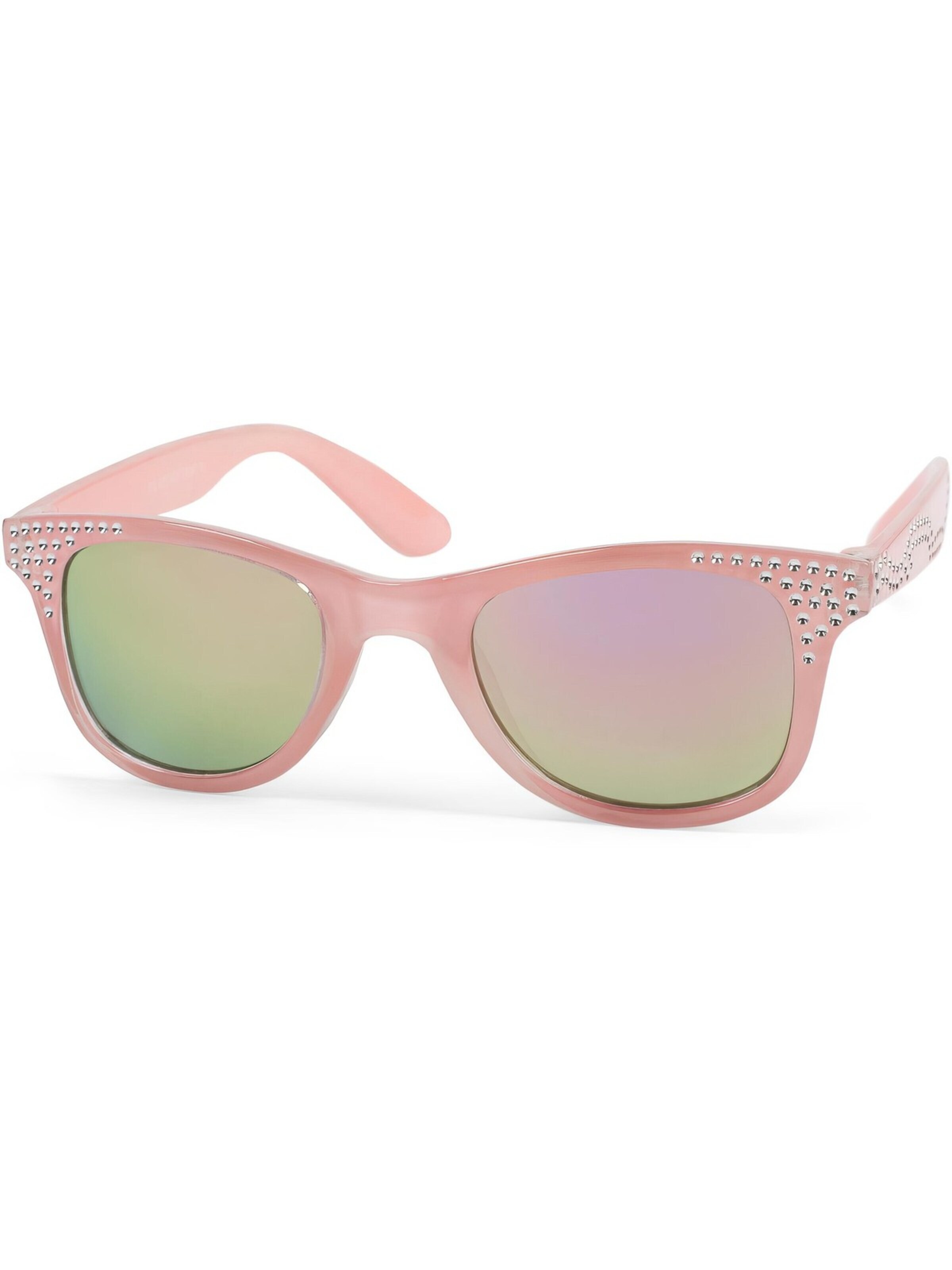 styleBREAKER Sunglasses 'Mädchen Nerd Sonnenbrille mit Strass' in Pink: front