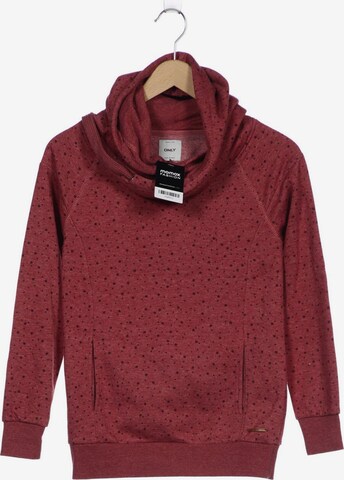 ONLY Sweatshirt & Zip-Up Hoodie in XS in Red: front