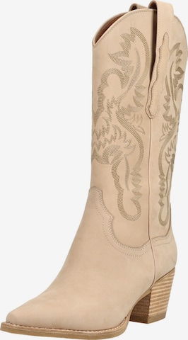 Bottes de cowboy Jeffrey Campbell en beige : devant