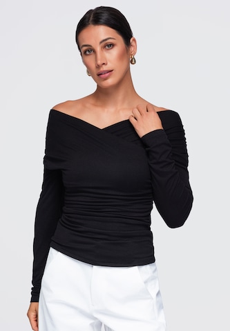 Ombre Blouse in Zwart: voorkant