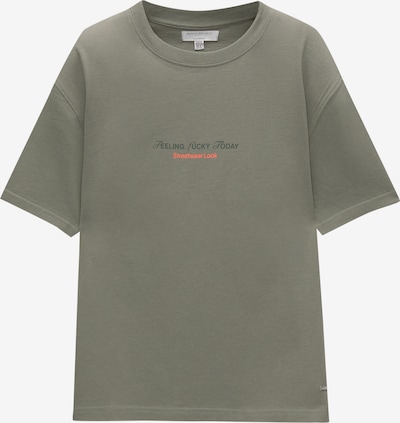 Pull&Bear Shirts i khaki / mørkegrøn / orange / hvid, Produktvisning