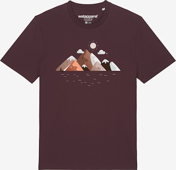 Watapparel Shirt ' Mountains & Moon ' in Rood: voorkant