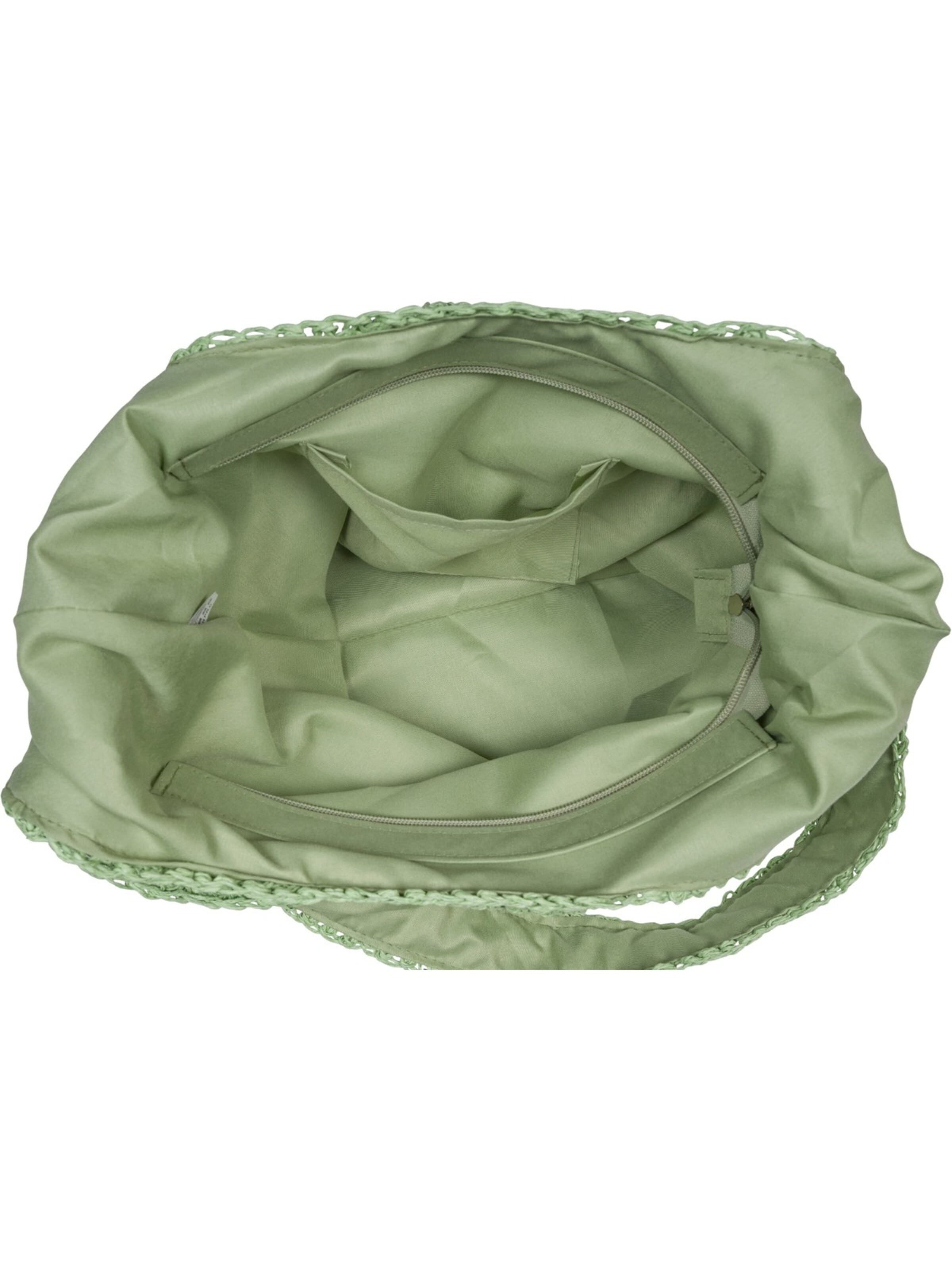 styleBREAKER Shoulder bag 'Papierstroh Beuteltasche' in Green