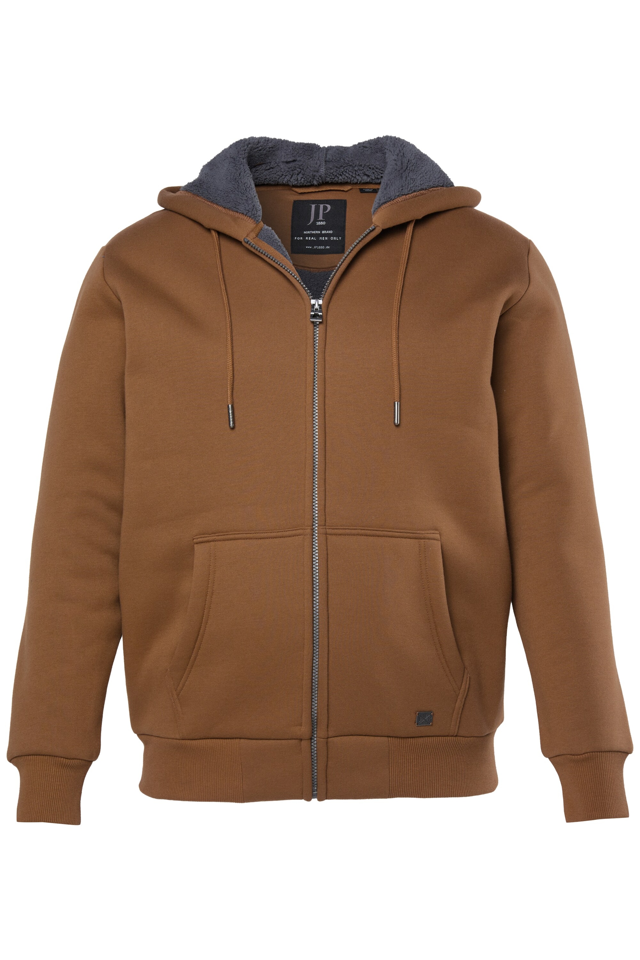 JP1880 Sweatjacke in Braun: Vorderseite