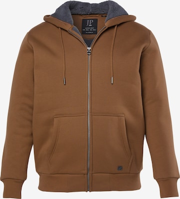 JP1880 Sweatjacke in Braun: Vorderseite