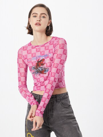 rozā Ed Hardy T-Krekls: no priekšpuses