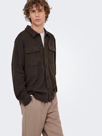 Only & Sons Regular fit Overhemd 'NEW KODYL' in Bruin