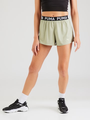 Regular Pantalon de sport 'STRONG 3' PUMA en vert : devant