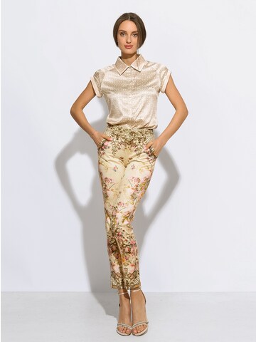 JIORO Slimfit Hose 'BAROQUE FLOWERS' in 