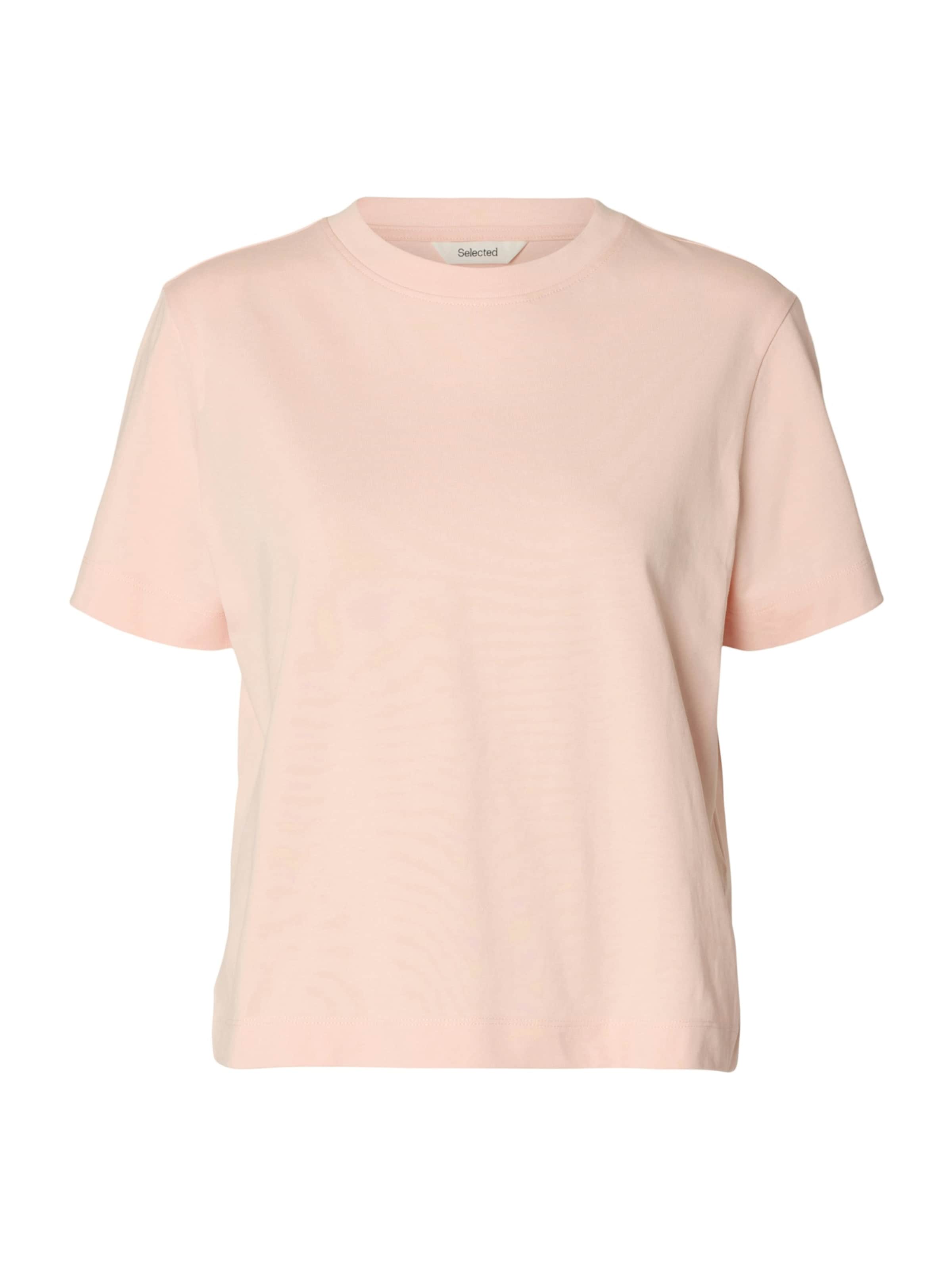 SELECTED T-Shirt 'SLFEssential' in Pink: Vorderseite