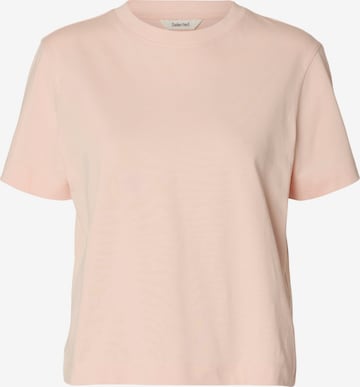 SELECTED T-Shirt 'SLFEssential' in Pink: Vorderseite