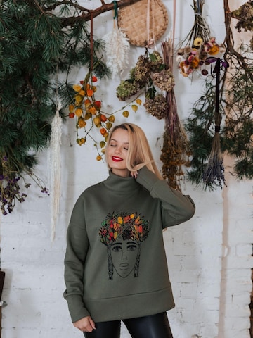 RADADA Sweatshirt 'FLOWER GIRL' in Green
