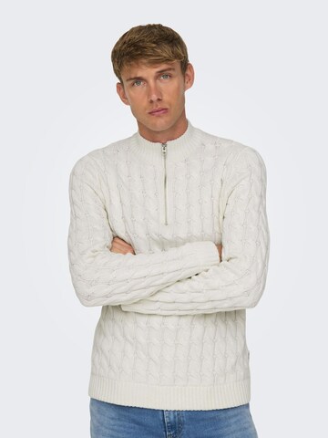 Pull-over 'KICKER' Only & Sons en blanc