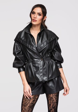 Ombre Jacke in Schwarz: Vorderseite