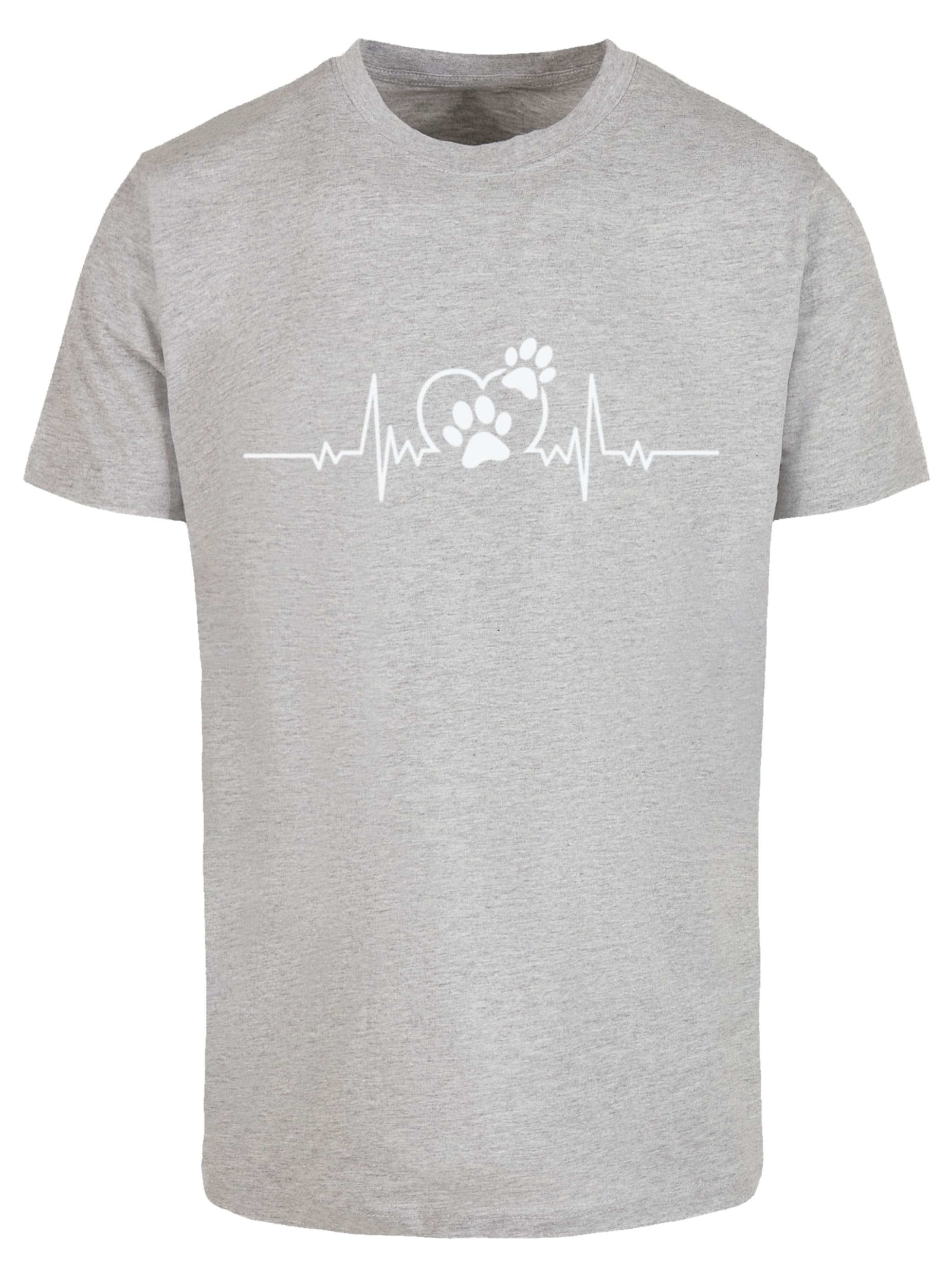 T-Shirt 'Heartbeat Dog Love' F4NT4STIC en gris : devant