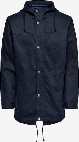 Only & Sons Between-Seasons Parka 'Alex' in Blue: front