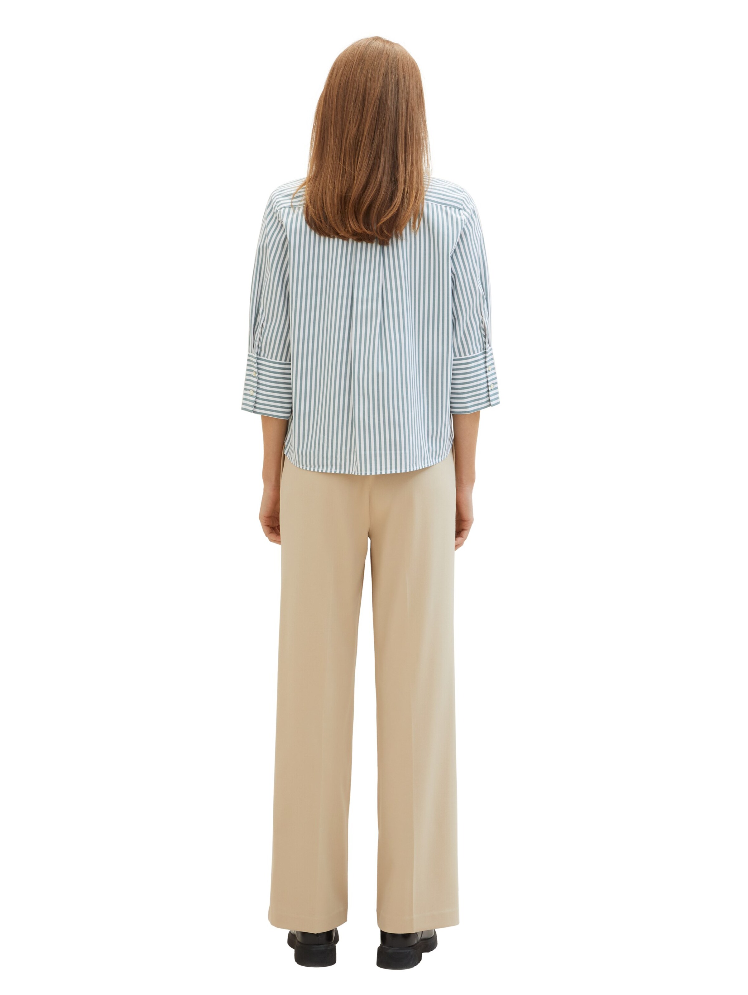 TOM TAILOR Wide leg Pleat-Front Pants &#x27;Lea&#x27; in Beige