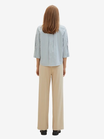 TOM TAILOR Wide leg Pleat-Front Pants 'Lea' in Beige