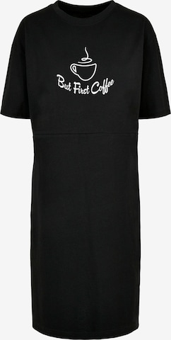 Merchcode Dress 'But First Coffee' in Black: front