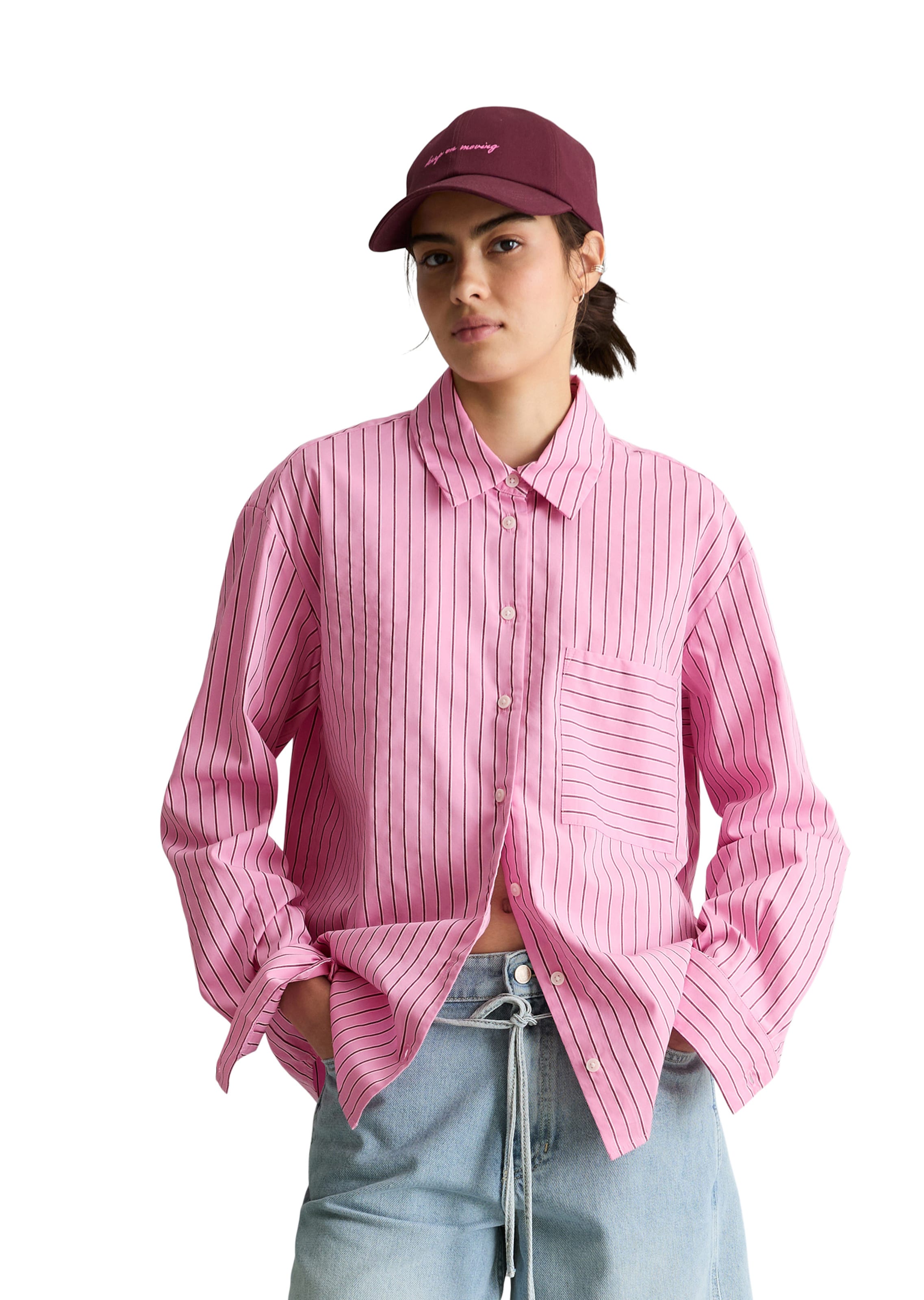 Marc O'Polo DENIM Blouse in Roze: voorkant