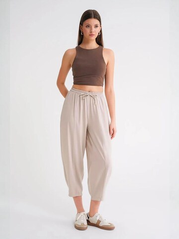 MixRay - Folgado Calças em bege