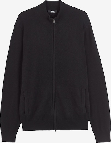 GOBI Cashmere Gebreid vest 'Men's Essential Full-Zip Cashmere Cardigan' in Zwart: voorkant