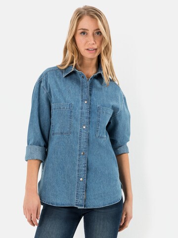 CAMEL ACTIVE Denim-Bluse aus Bio-Baumwolle in Blau: predná strana