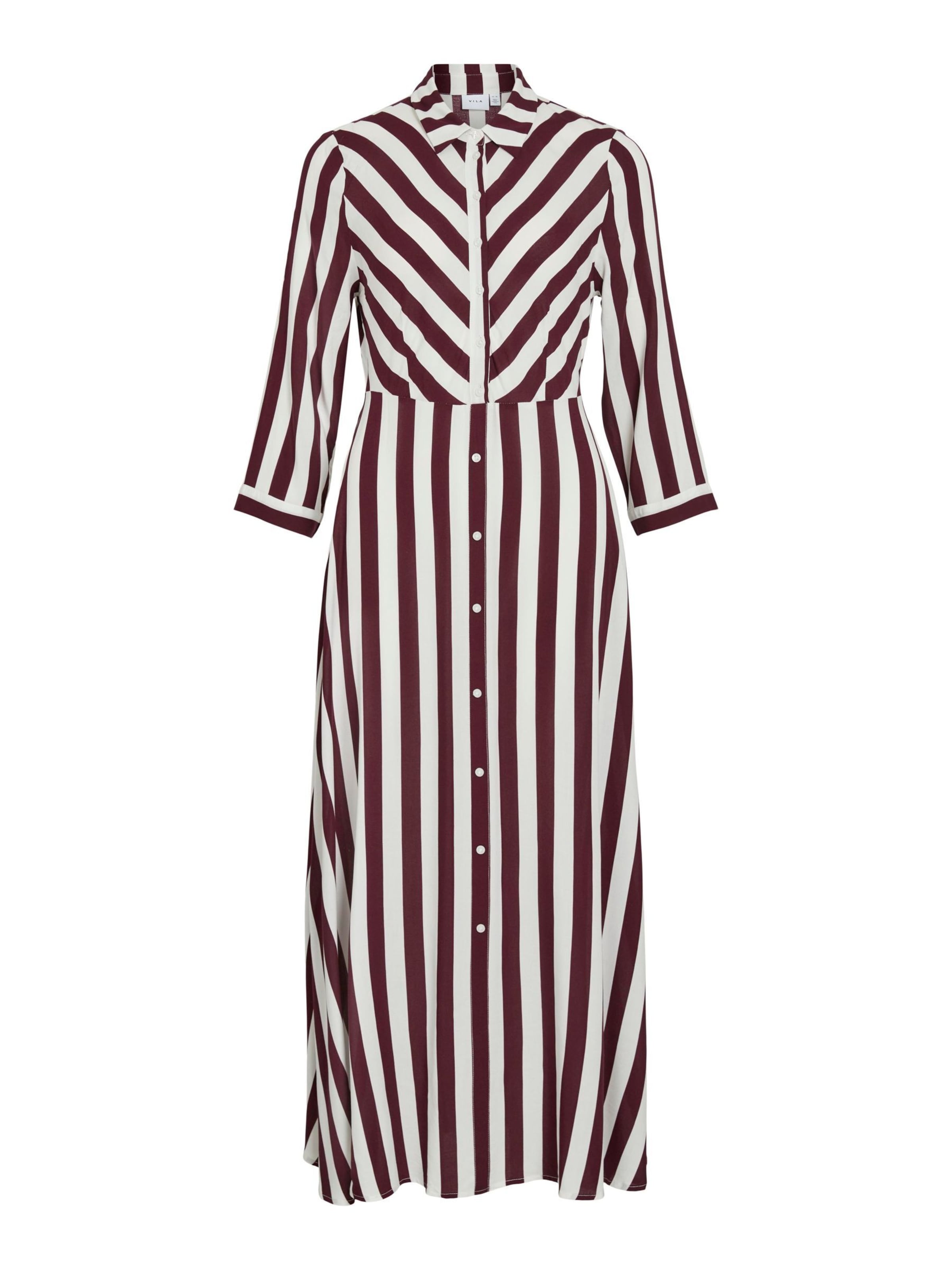 VILA - Vestido camisero en rojo: frente