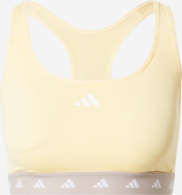 ADIDAS PERFORMANCE Sports bra 'Powerreact' in Yellow: front