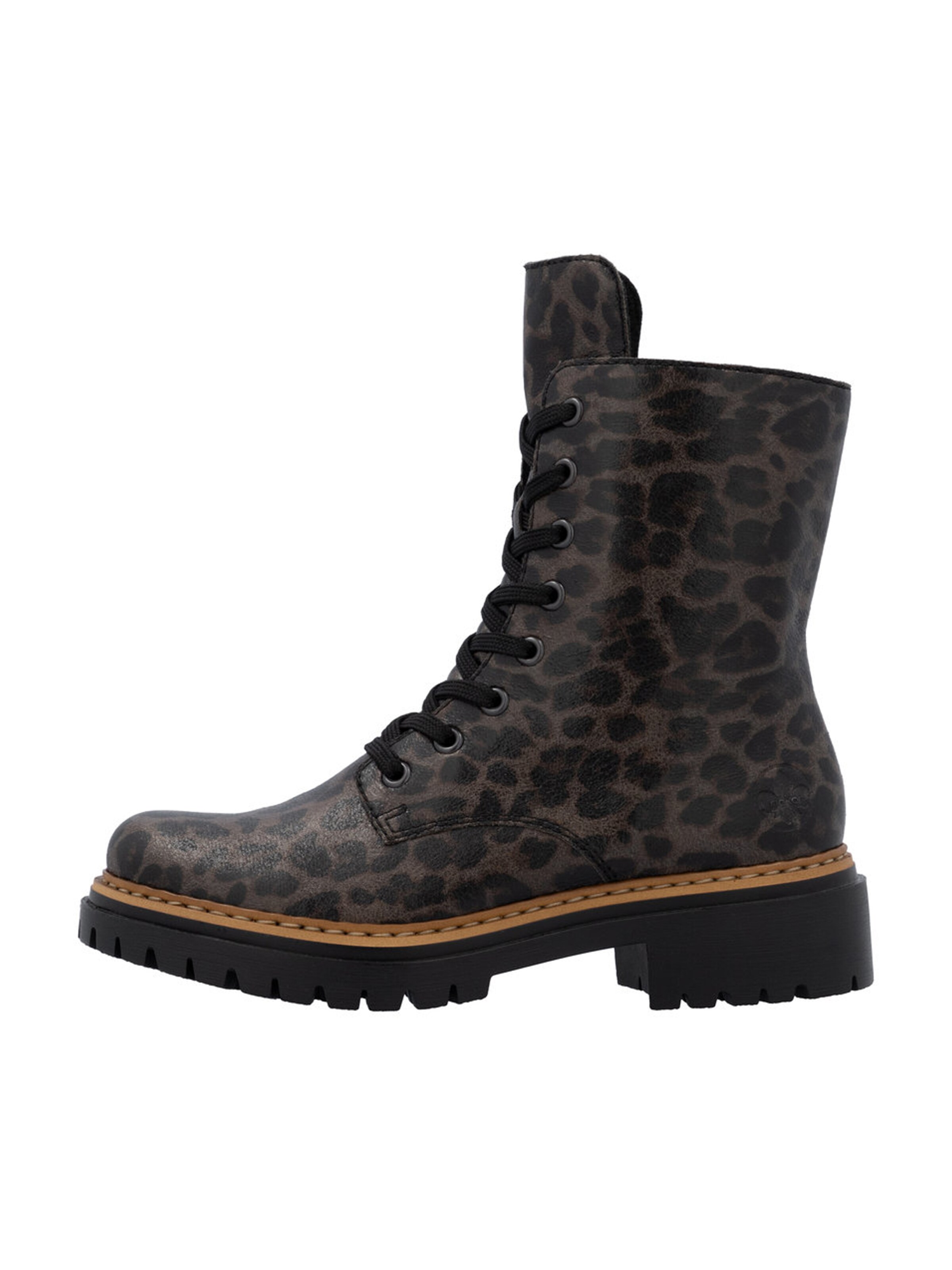 Rieker Lace-Up Ankle Boots in Brown