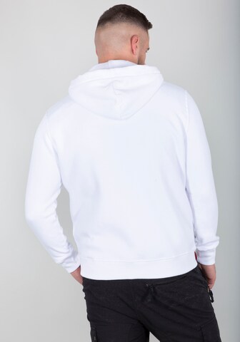 ALPHA INDUSTRIES Zip-Up Hoodie in White