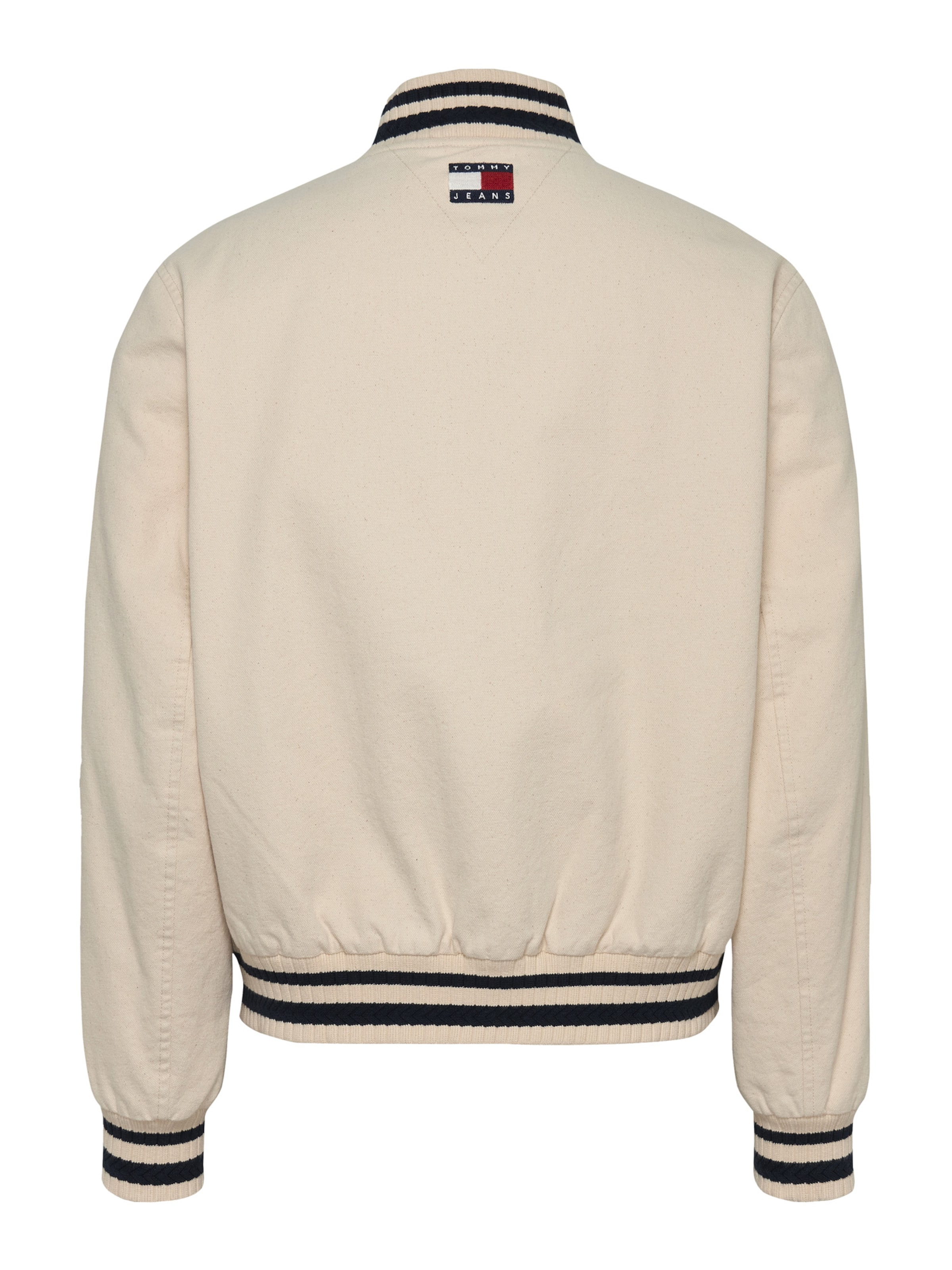 Tommy Jeans Overgangsjakke 'VARSITY' i beige: tilbage