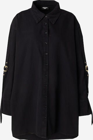 Hoermanseder - Vestido camisero en negro: frente