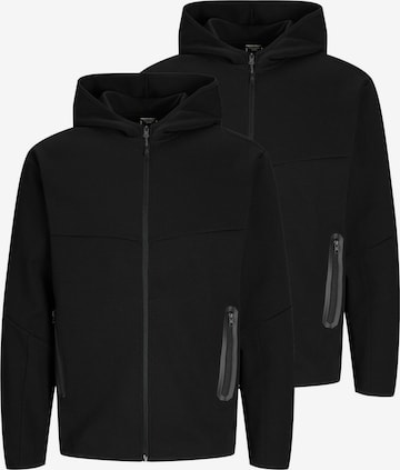 JACK & JONES Sweatjacke 'Fusion' in Schwarz: Vorderseite