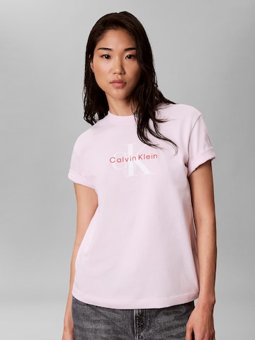rožinė Calvin Klein Jeans Marškinėliai: priekis