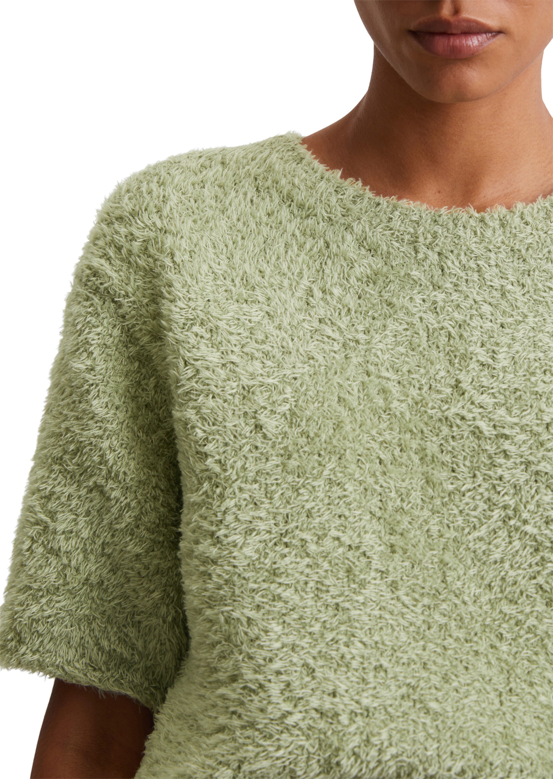 Marc O'Polo Pullover 'Fuzzy-Knit' in Grün
