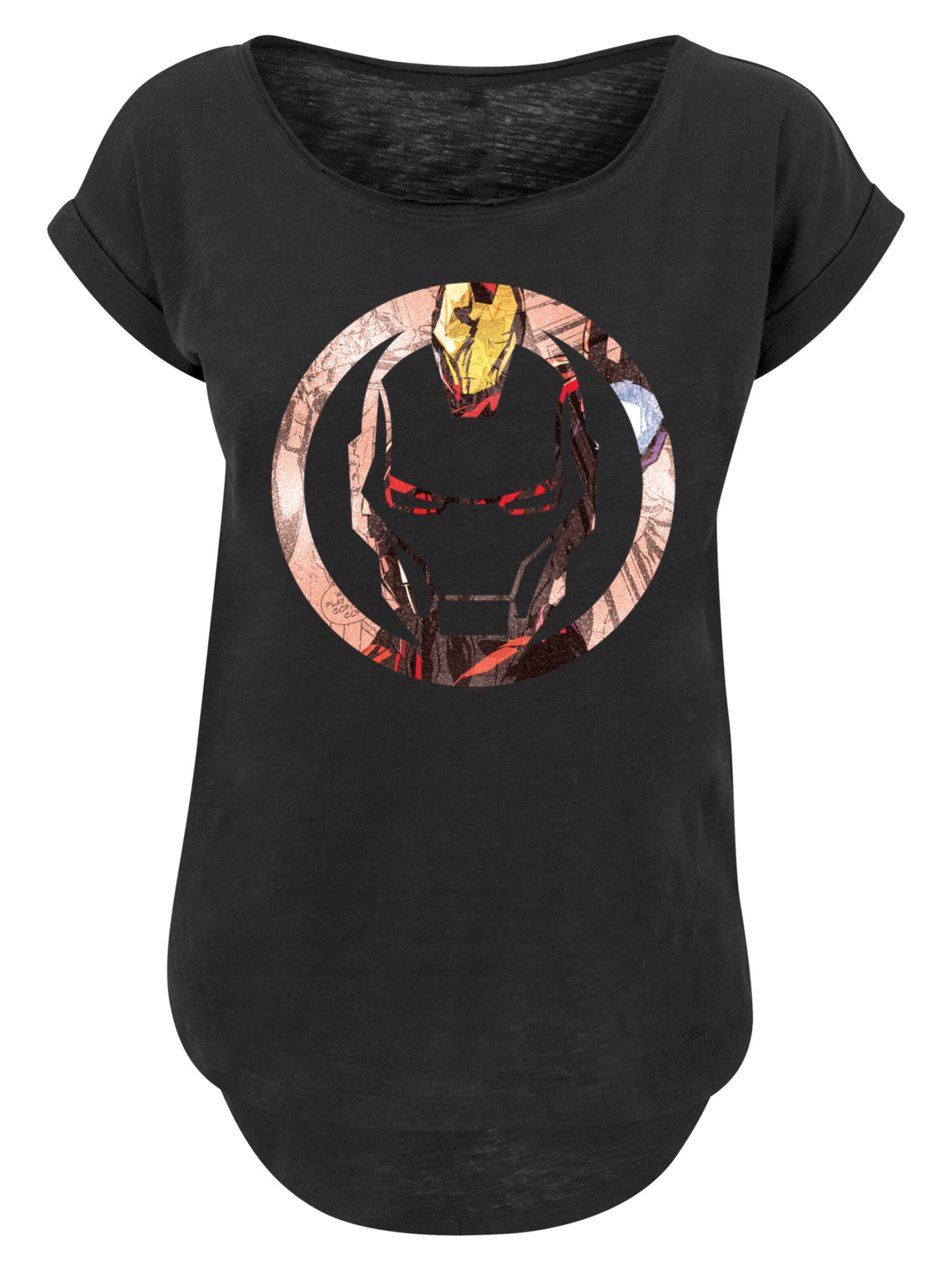 F4NT4STIC Shirt 'Marvel Iron Man Montage Symbol' in Black: front