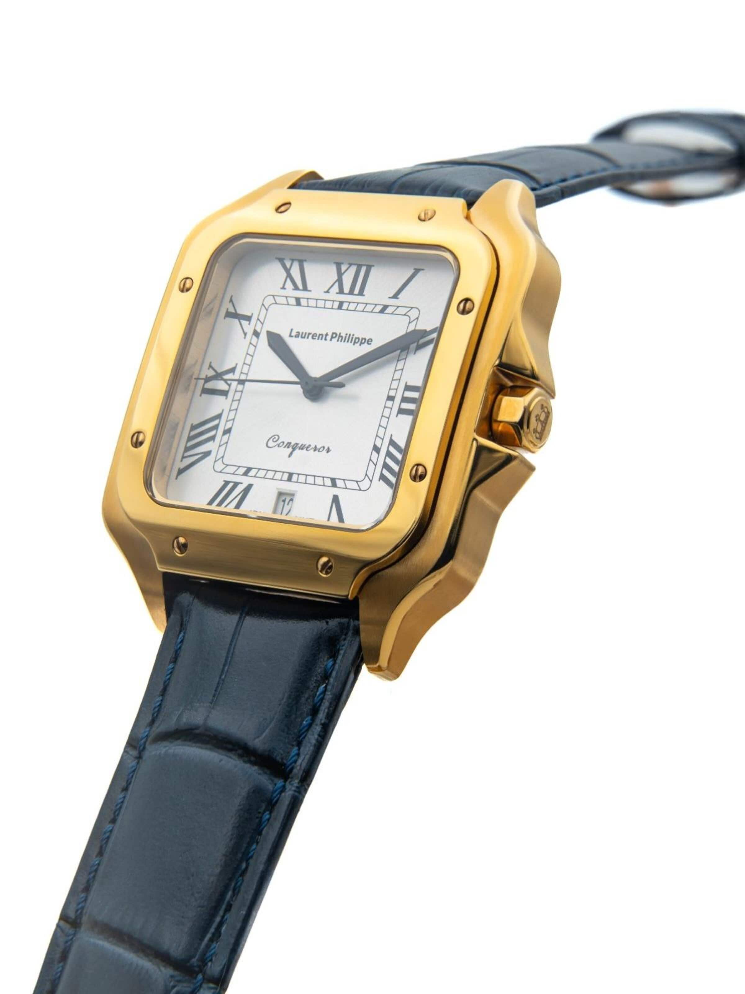 Laurent Philippe - Reloj analógico 'Conqueror The Golden Empress – Blue Sauvage' en azul