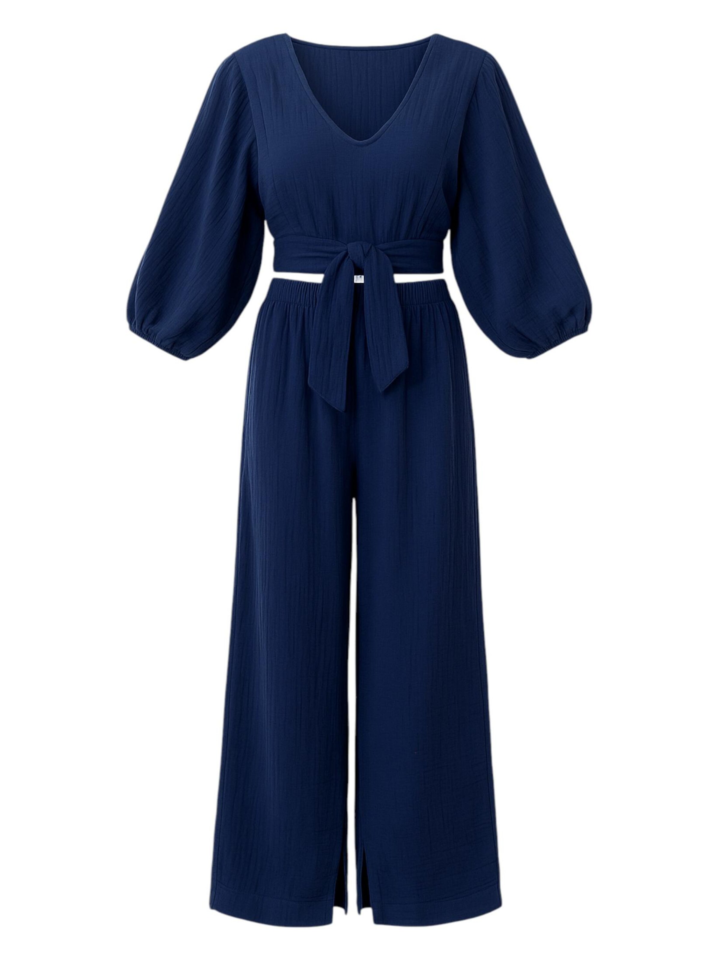 WENOR Hausanzug 'FLOWSET'‌‌‌‌ in Blau: Vorderseite