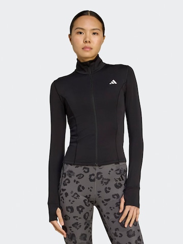 ADIDAS PERFORMANCE - Sudadera con cremallera deportiva 'OPT ESS' en negro: frente