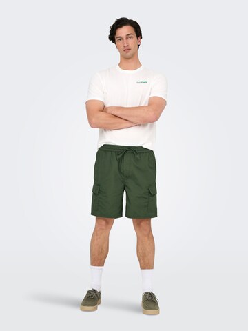 Regular Pantalon cargo 'ONSKal' Only & Sons en vert