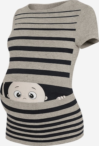 M.M.C. Shirt 'Guck Guck Umstandsshirt' in Grey: front