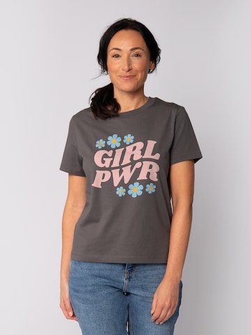 T-shirt 'Girl power' Watapparel en gris : devant