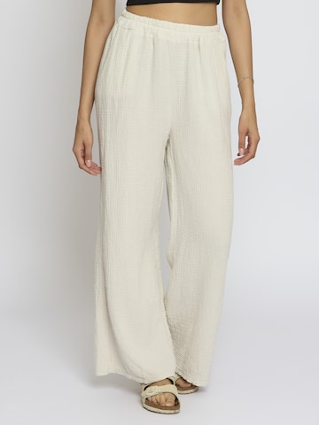 Lilavie Wide Leg Hose 'Edaa' in Beige: Vorderseite