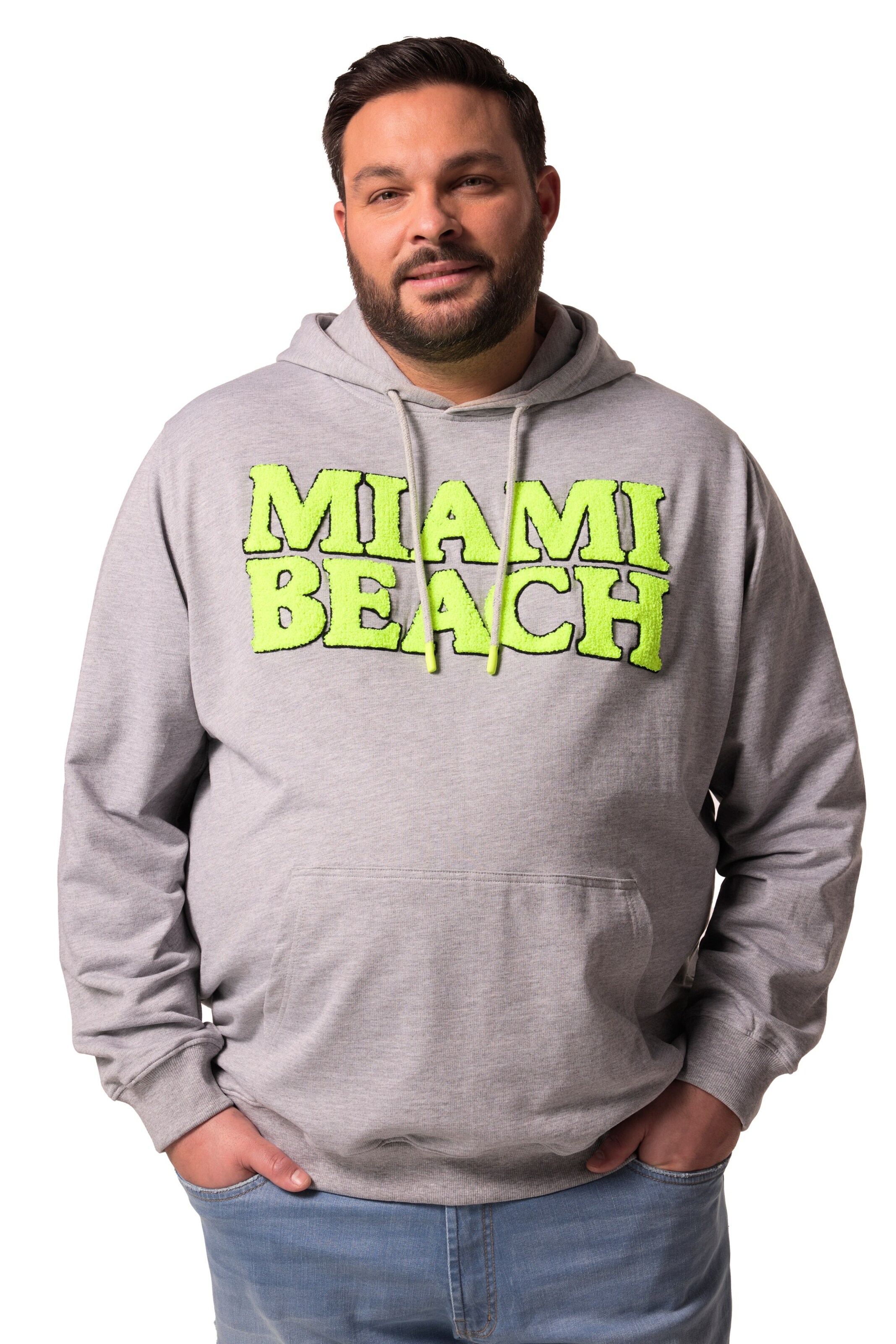 Men Plus Sweatshirt in Grijs: voorkant