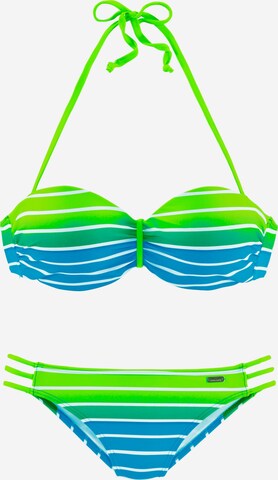 Bandeau Bikini VENICE BEACH en bleu : devant