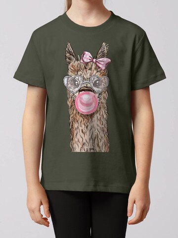 watabout.kids Shirt 'Alpaka' in Groen: voorkant