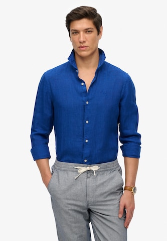 Superdry Regular fit Button Up Shirt 'Vacation' in Blue: front