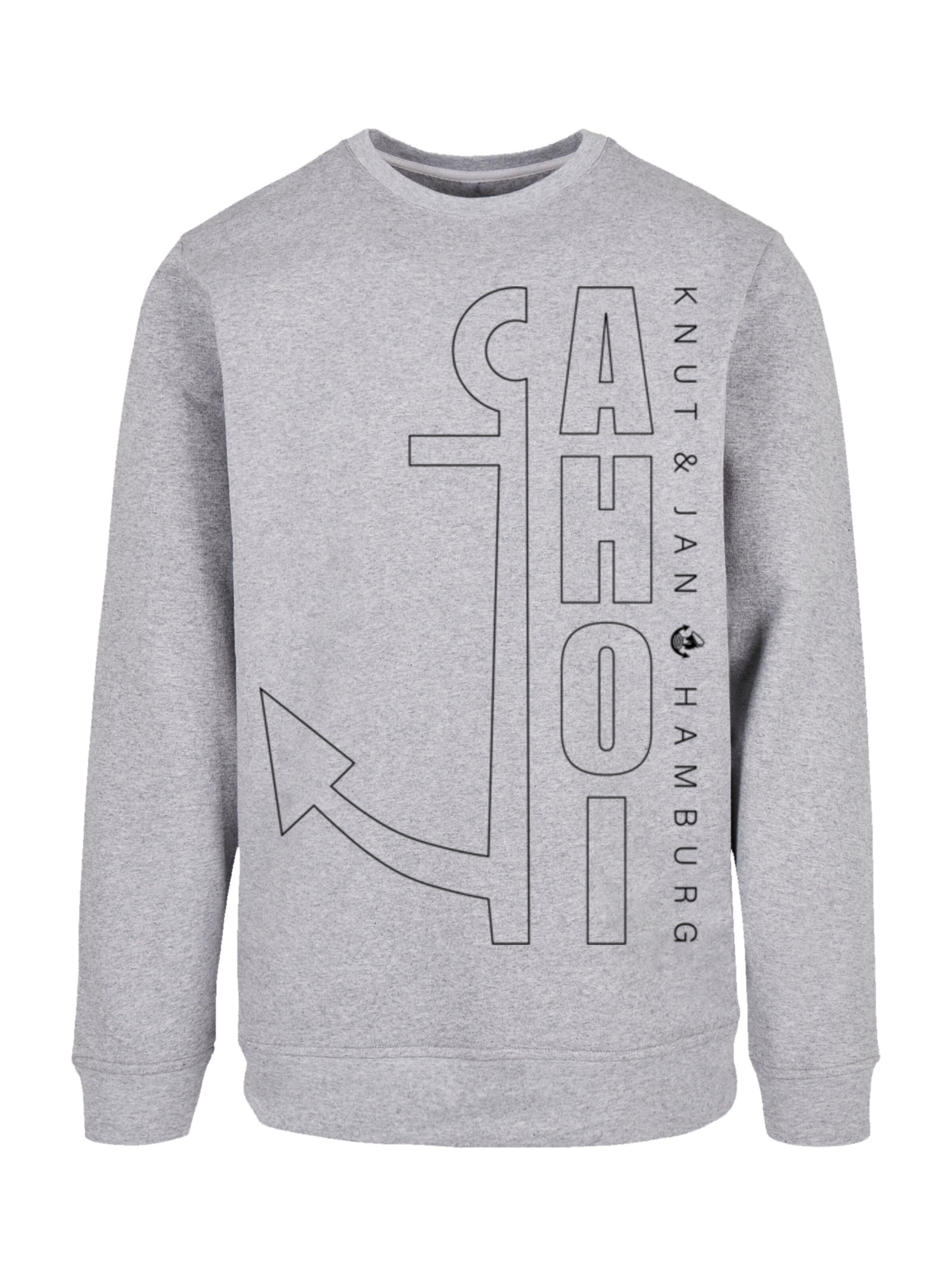 F4NT4STIC Sweatshirt 'Ahoi Anker Outlines Knut & Jan Hamburg' in Grau: Vorderseite