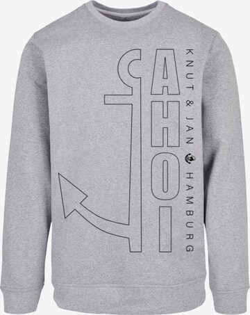 F4NT4STIC Sweatshirt 'Ahoi Anker Outlines Knut & Jan Hamburg' in Grey: front